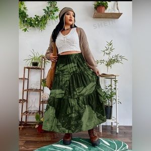 SHEIN Plus Tie Dye Ruffle Hem Maxi Skirt sz. XL(12)